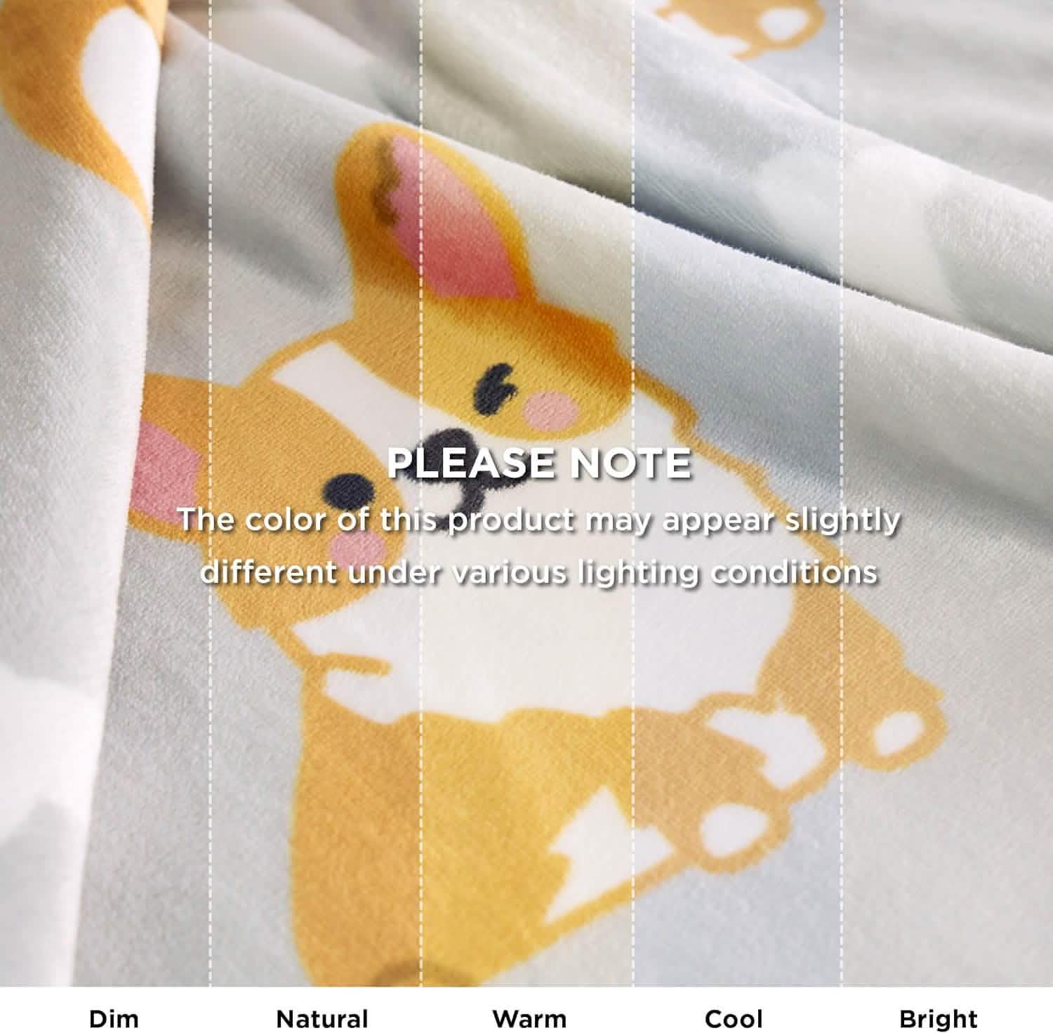 Printed Throw Sherpa Blanket Print-corgi