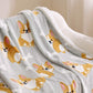Printed Throw Sherpa Blanket Print-corgi