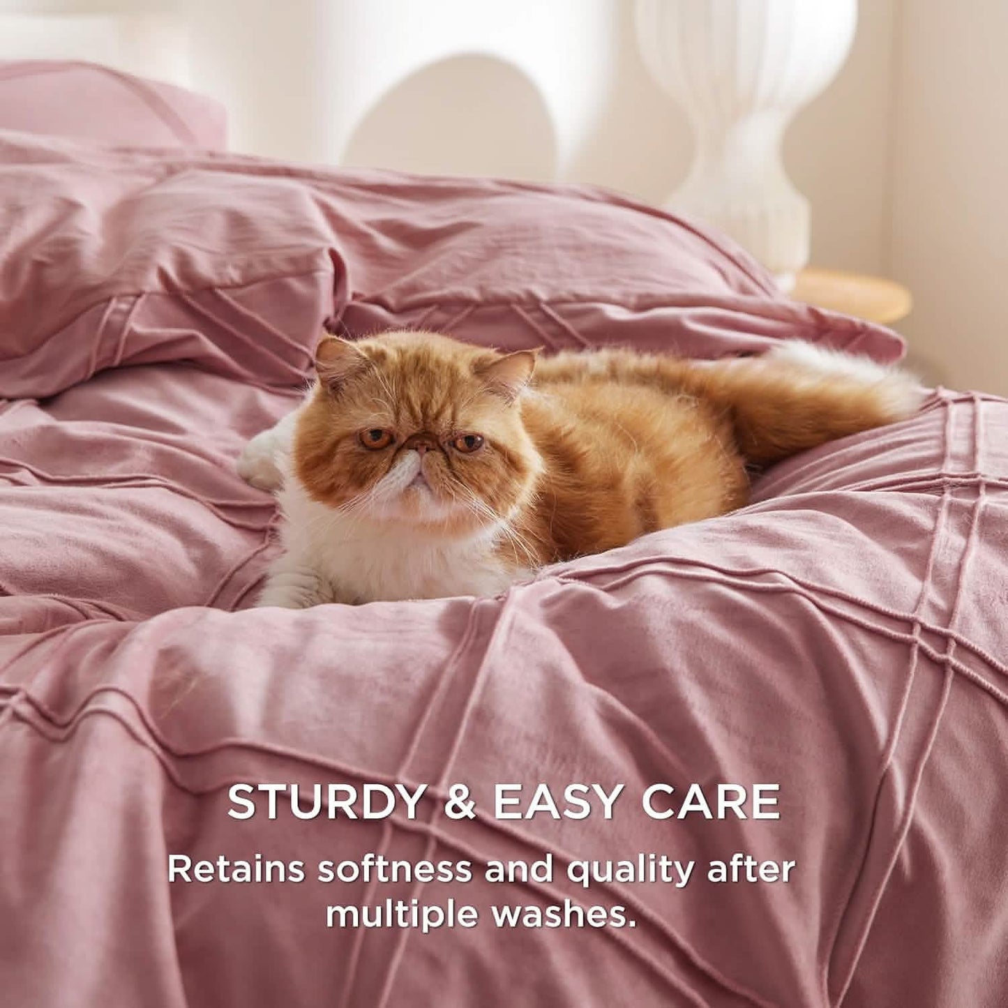 GentleSoft™ Velvet Pinch-Pleated Duvet Cover Set