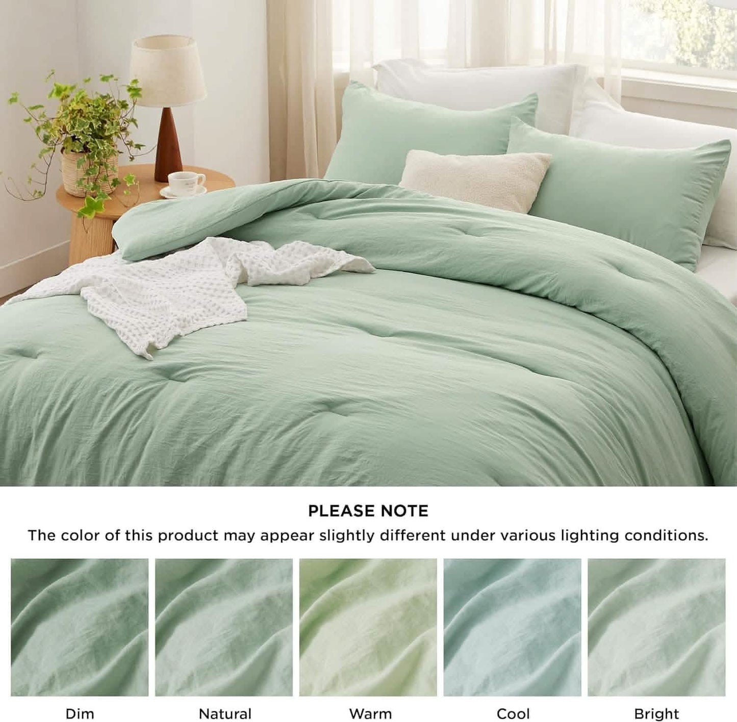 Prewashed Plain Comforter Set