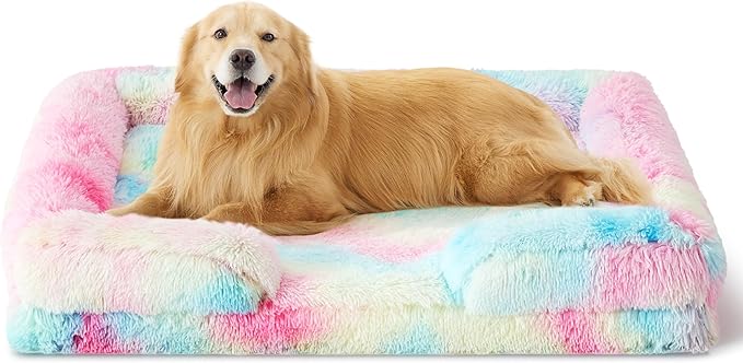 Orthopedic Long Faux Fur Flannel Dog Sofa