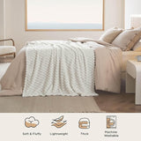 Bedsure Textured Bubble Flannel Fleece Blanket