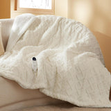 Jacquard Shaggy Sherpa Heated Blanket