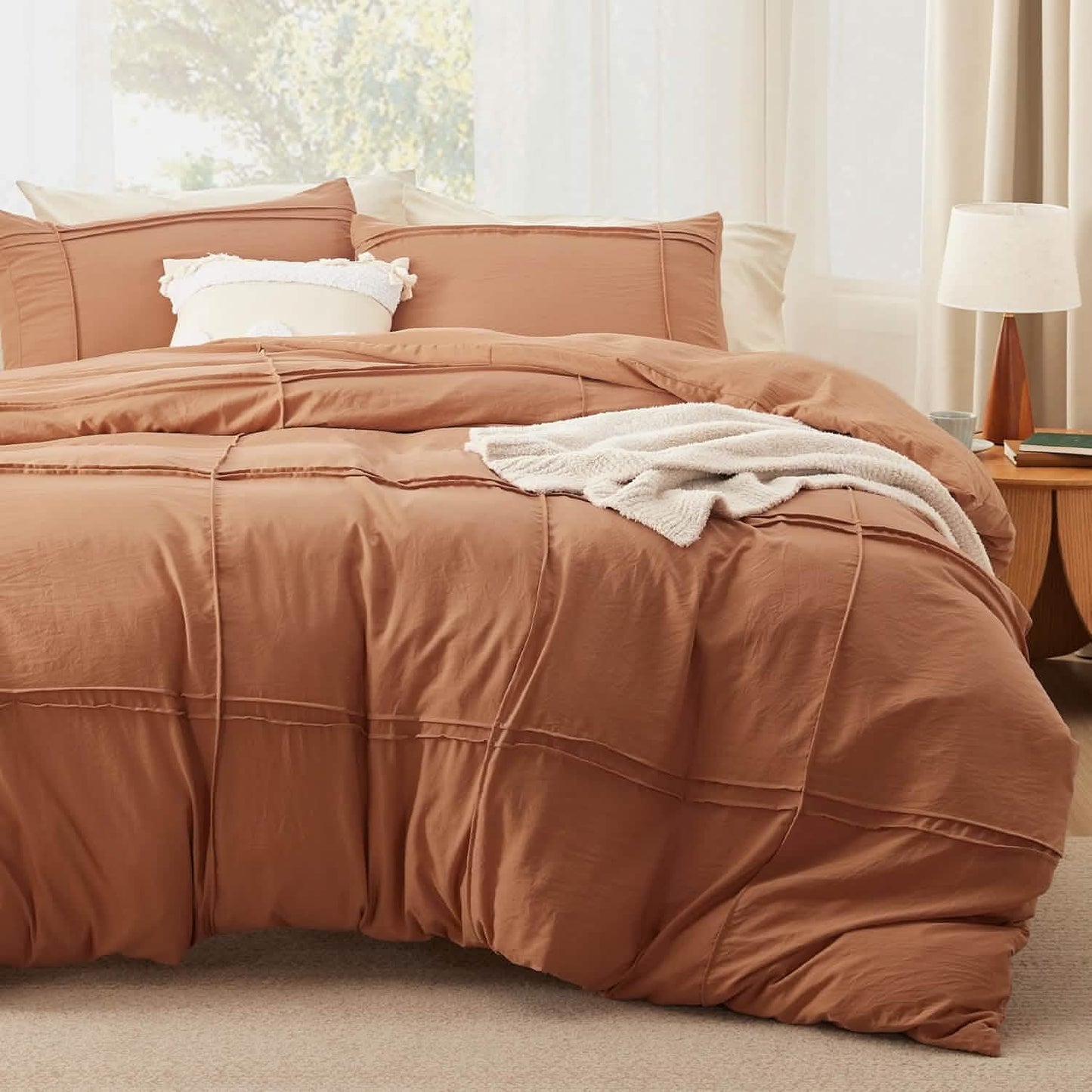 Striped Tufted Embroidery Duvet Cover Set