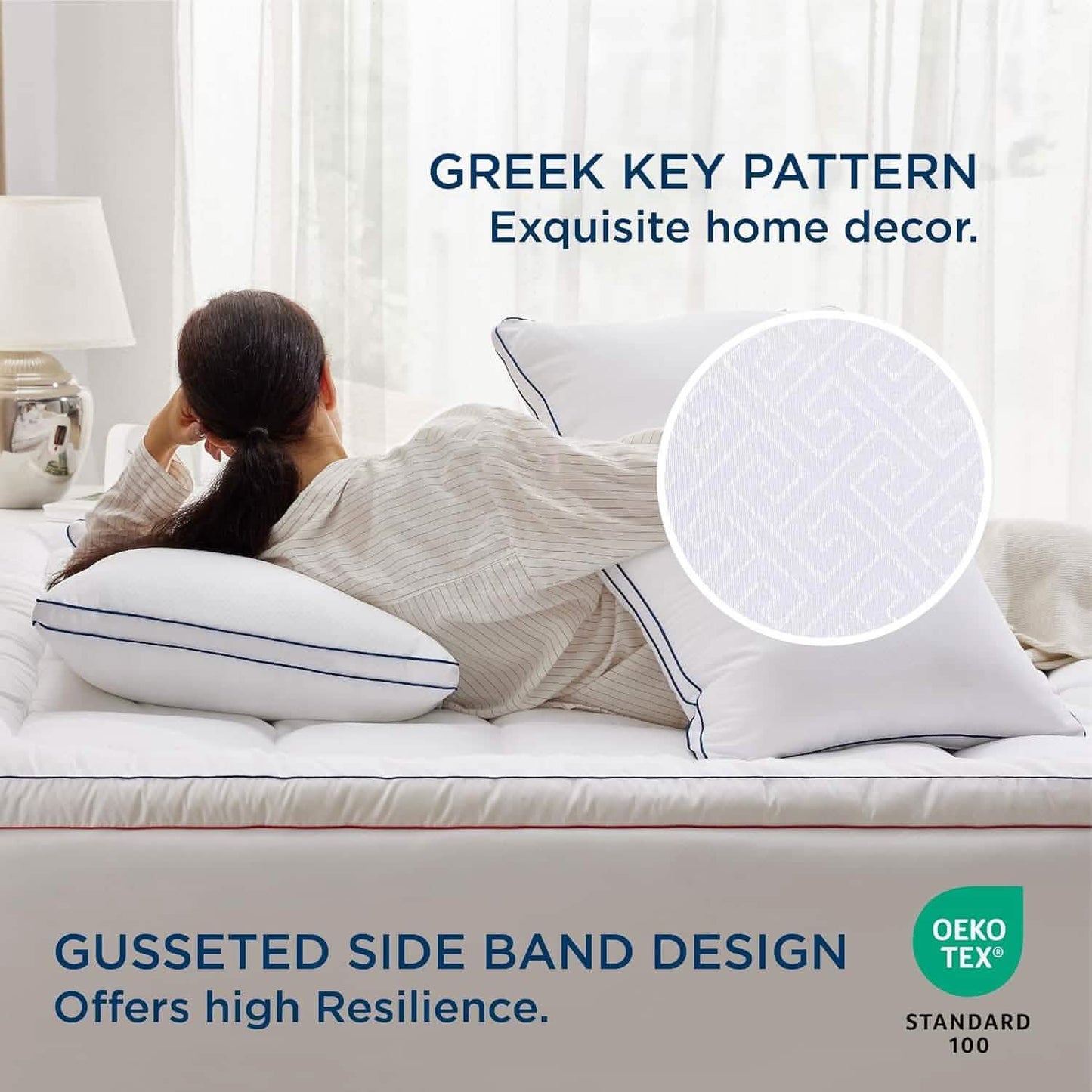 Greek Key Gusseted Pillows