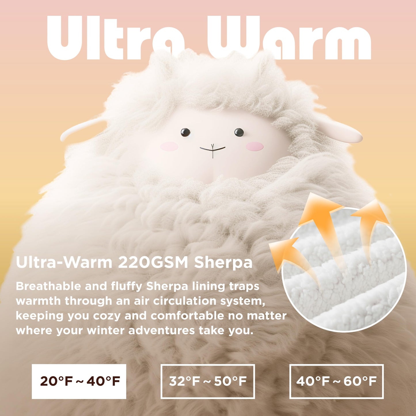 GentleSoft® Sherpa Fleece Printed Short Wearable Blanket Hoodie