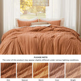 Embroidery Boho Striped Comforter Set