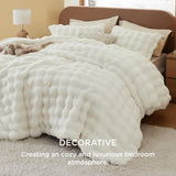 Bedsure Carved Faux Rabbit Fur Duvet Cover Set