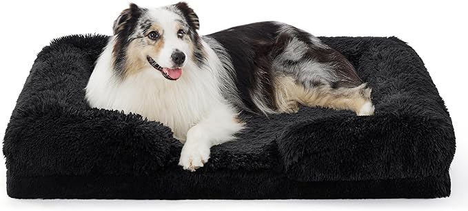 Orthopedic Long Faux Fur Flannel Dog Sofa