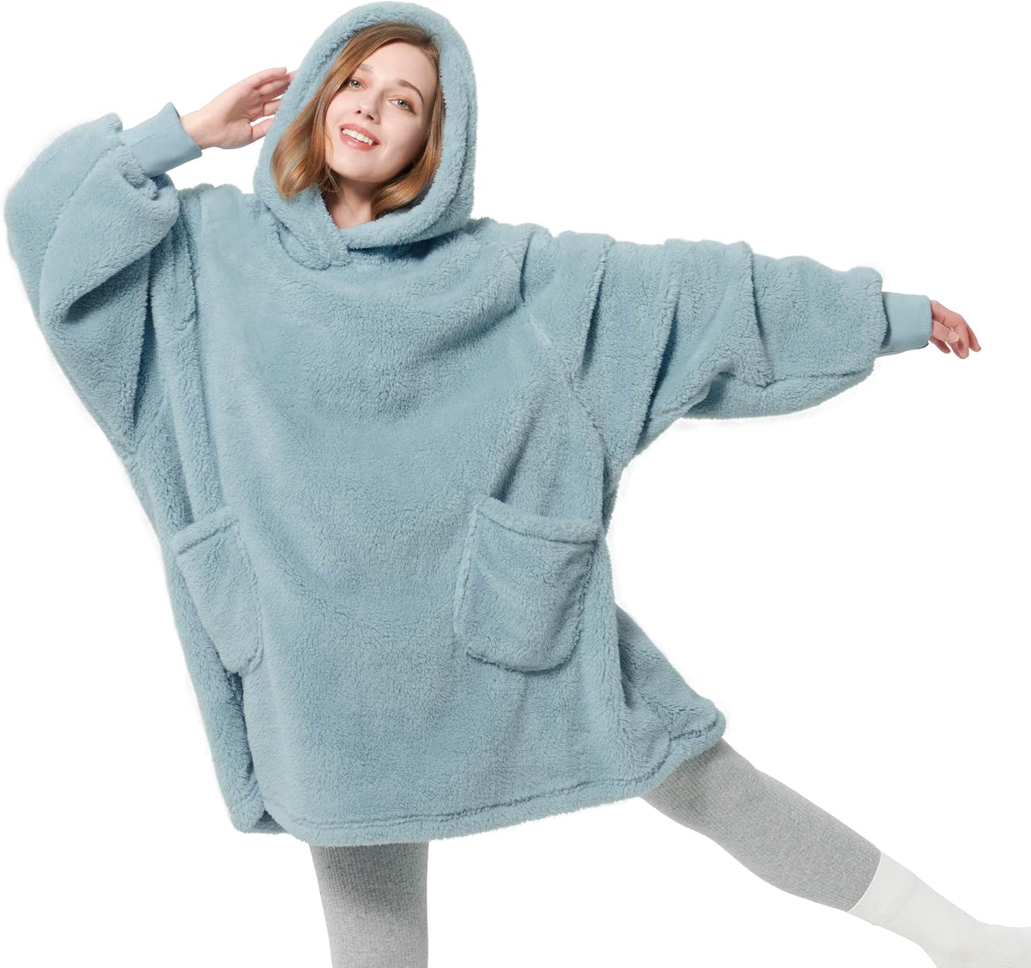 Fuzzy Sherpa Wearable Blanket Hoodie