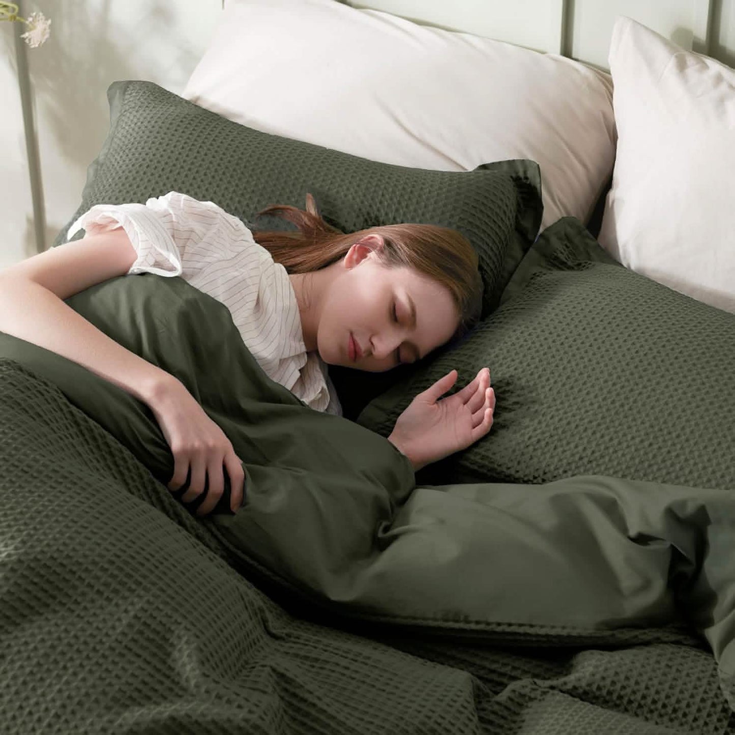 GentleSoft™ Cotton Waffle Weave Duvet Cover Set