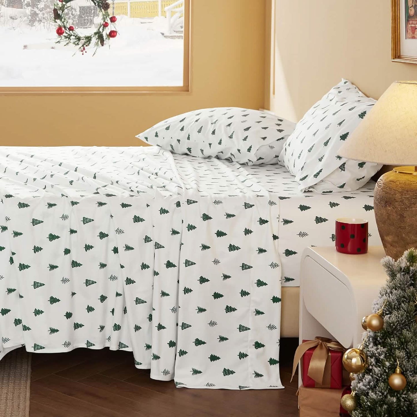 Faux Cotton Flannel Sheet Set Green