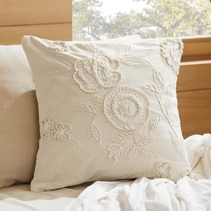 GentleSoft™ Floral Embroidery Boho Pillow Cover