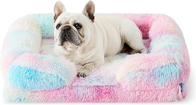 Orthopedic Long Faux Fur Flannel Dog Sofa