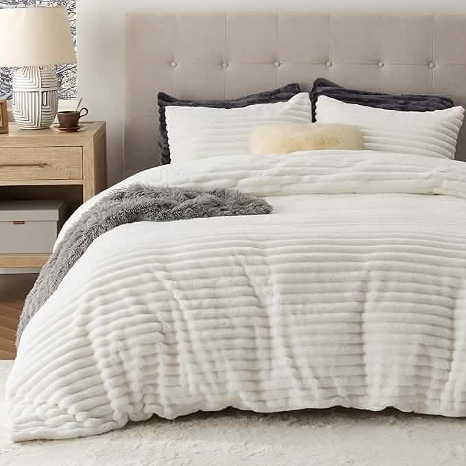 Striped Flannel Duvet Cover Set