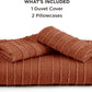 Striped Tufted Embroidery Duvet Cover Set