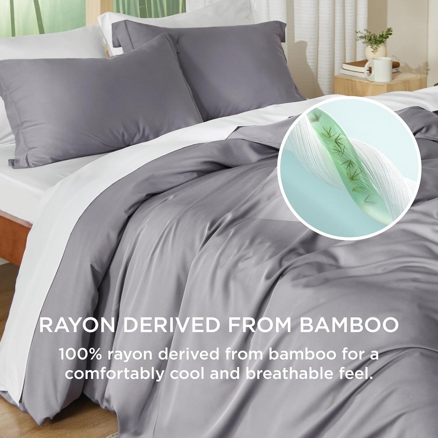 Rayon Derived from Bamboo Duvet Cover Set