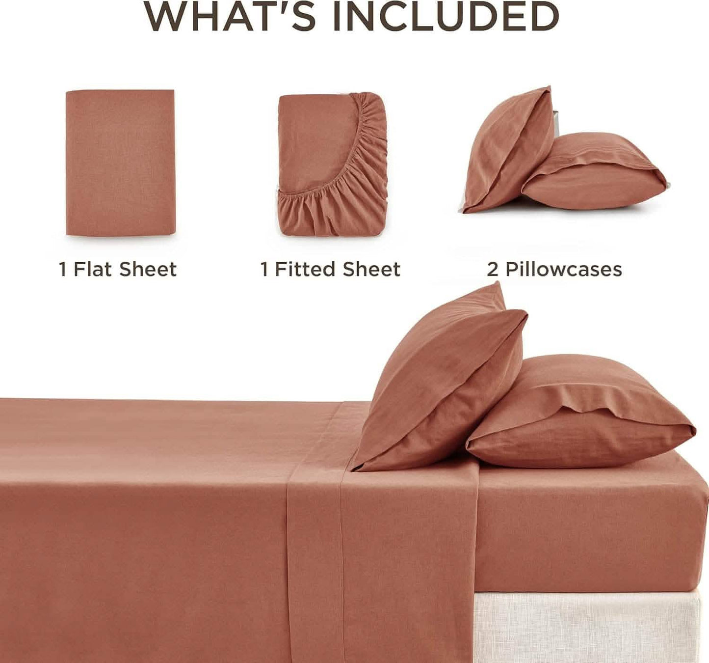 Breathable Cotton Linen Bed Sheet Set