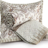 Cotton Patterned  Taupe Quilt Set