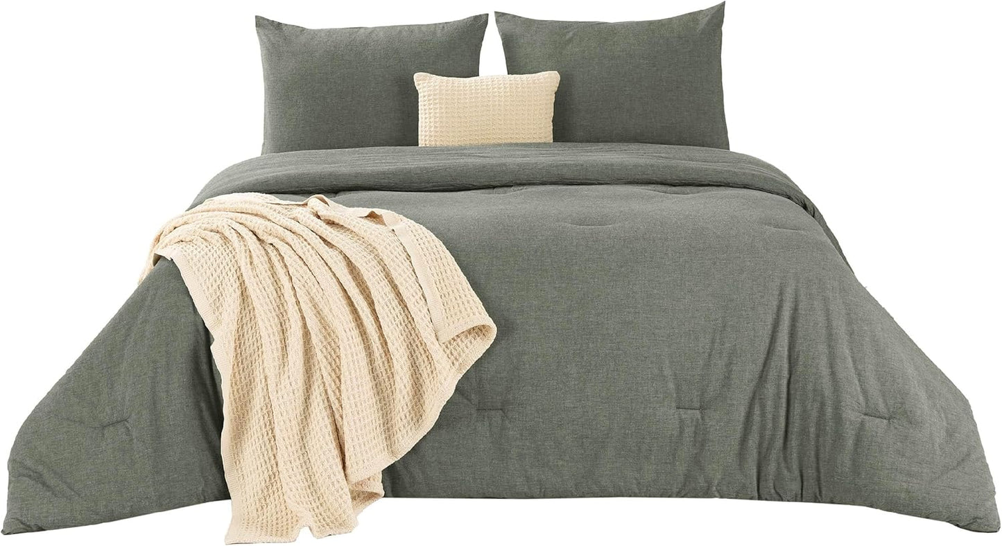 5 Piece Cotton Waffle Weave Bed-in-a-bag
