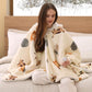 Heated Sherpa Fleece Blanket Hoodie Printed Cat