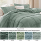 Striped Tufted Embroidery Duvet Cover Set