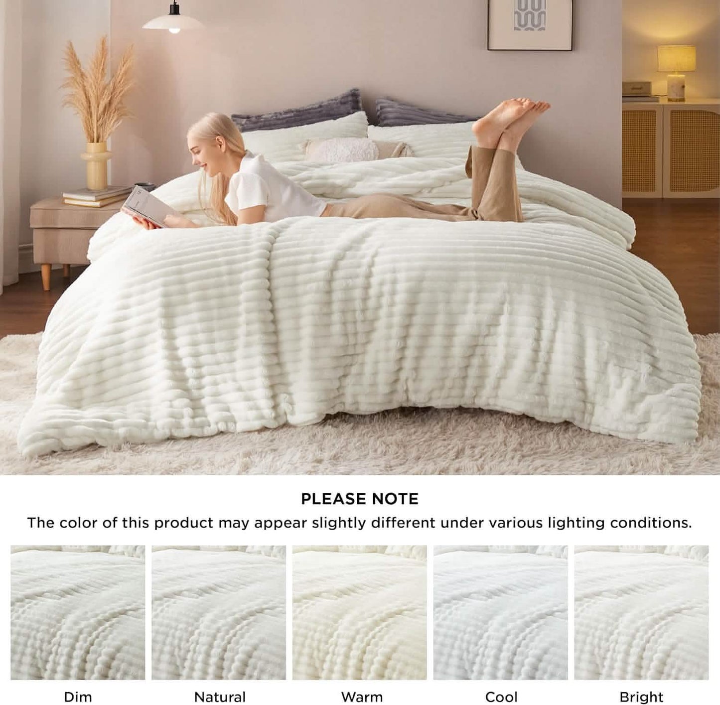 Striped Flannel Comforter Set