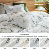 Bedsure Cotton Waffle Weave Botanical Print Duvet Cover Set