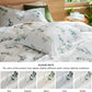 Cotton Waffle Weave Botanical Print Duvet Cover Set
