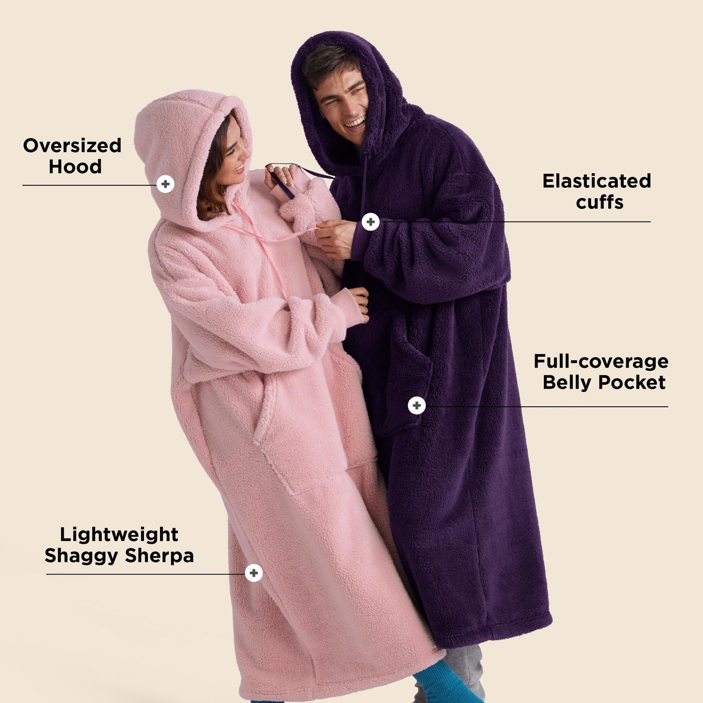 GentleSoft® Ultra Soft Long Shaggy Sherpa Hooded Blanket