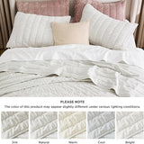 Bedsure Grace Striped Velvet Quilt Set