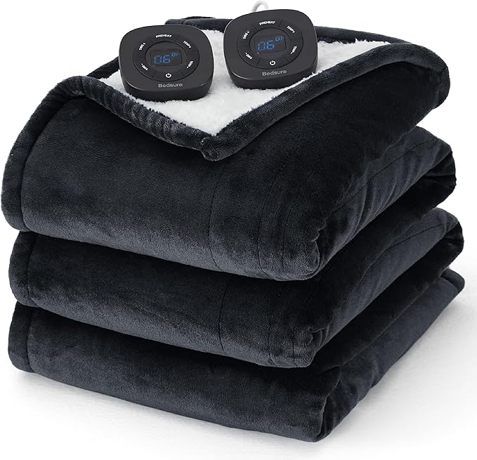 Solid Flannel Heated Blanket