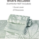 Yarn-Dyed Leaf Jacquard Duvet Cover Set