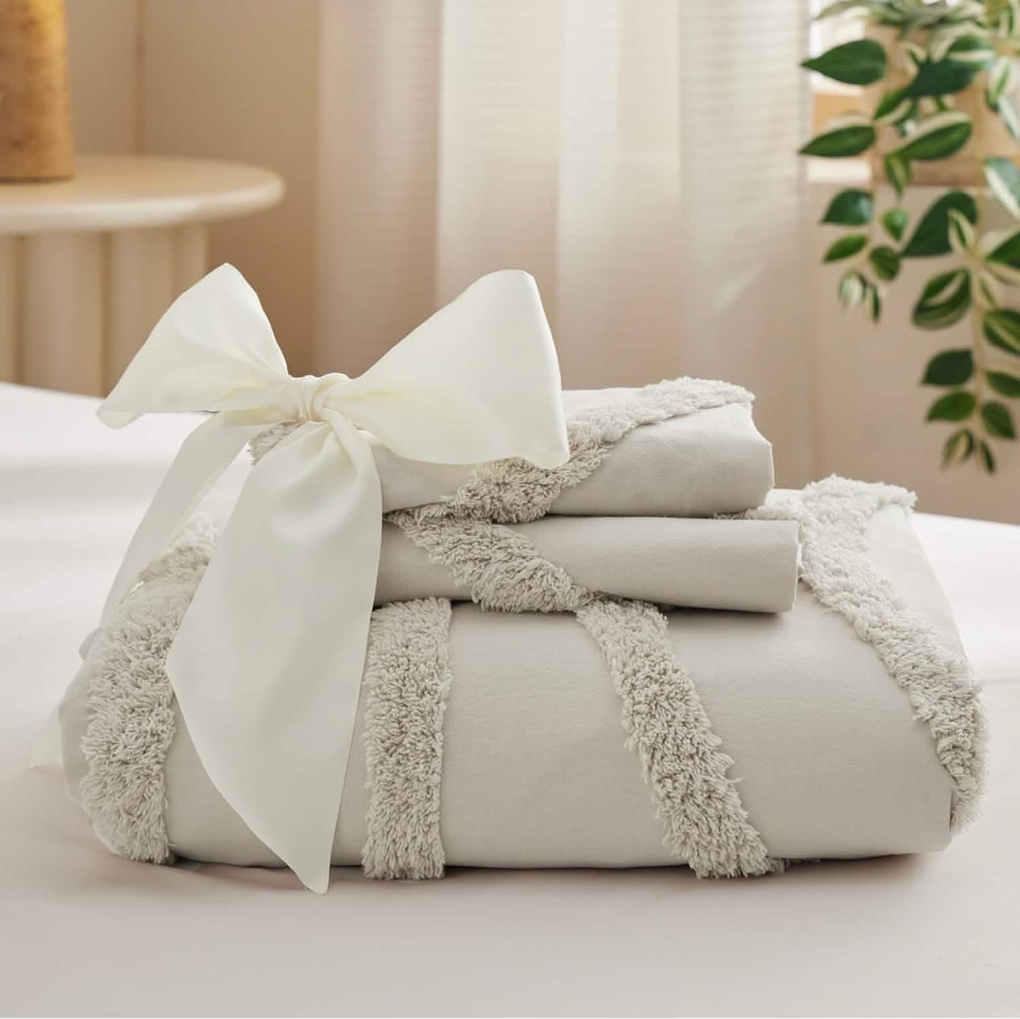 GentleSoft™ 100% Cotton Tufted Duvet Cover Set
