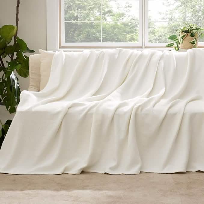 100% Cotton Herringbone Woven Blanket
