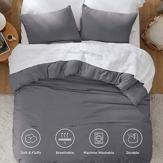 Prewashed Plain Comforter Set