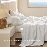 Bedsure Breathable Cotton Linen Bed Sheet Set