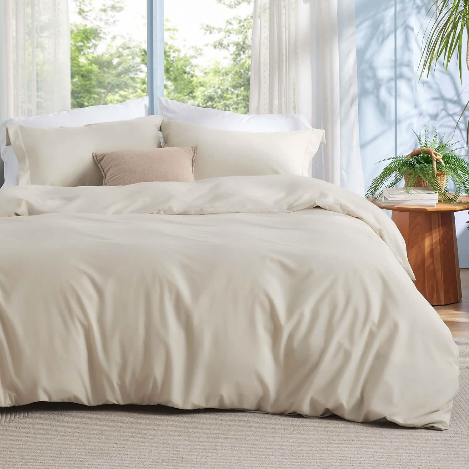 Polyester and Rayon Derived Duvet Cover Set