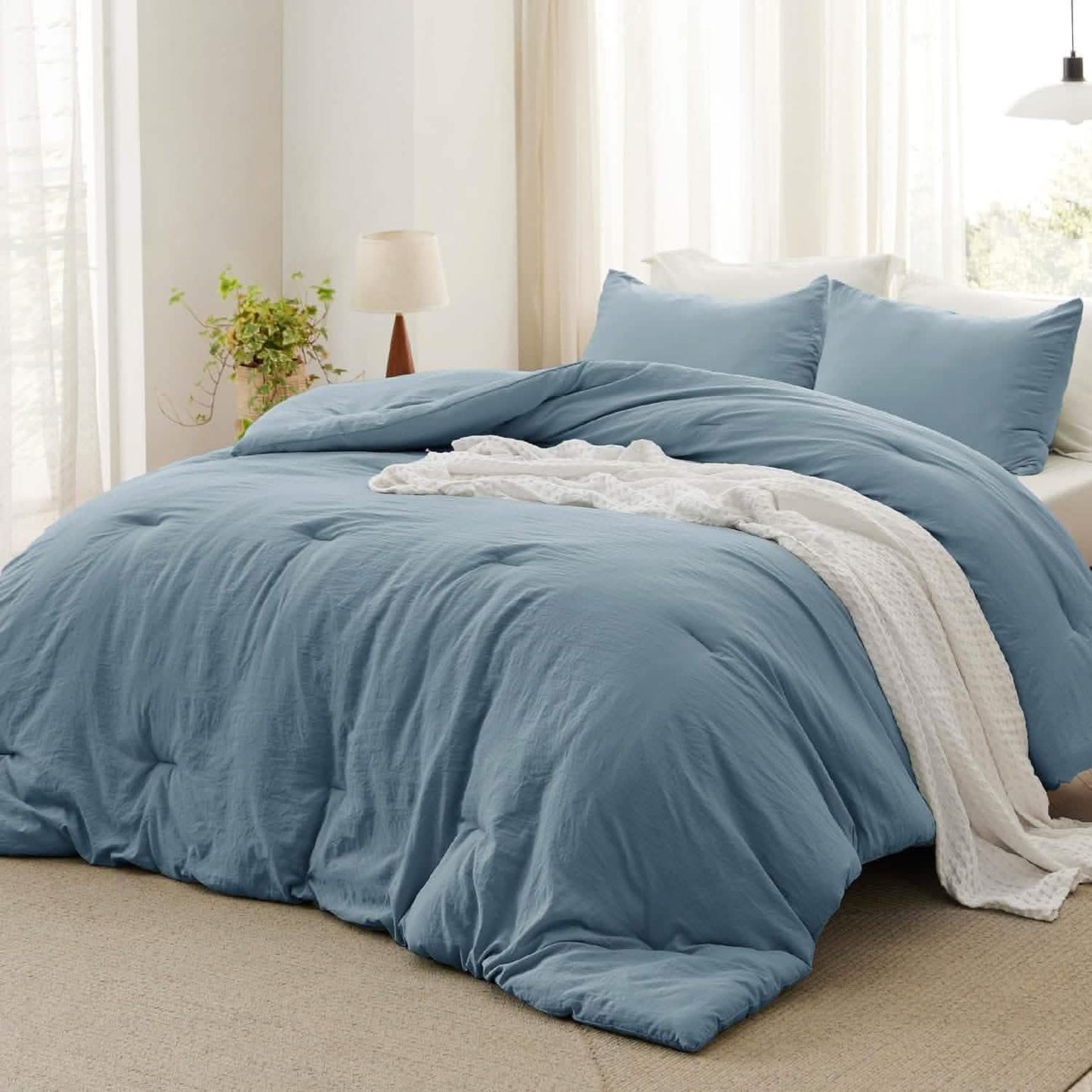 Prewashed Plain Comforter Set