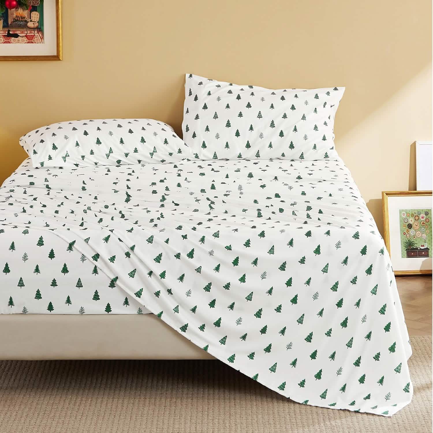Faux Cotton Flannel Sheet Set Green