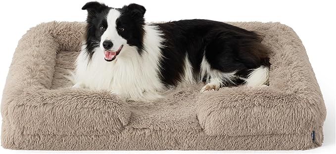 Orthopedic Long Faux Fur Flannel Dog Sofa