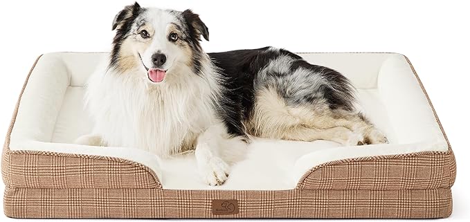 Orthopedic Checks Flannel Dog Sofa