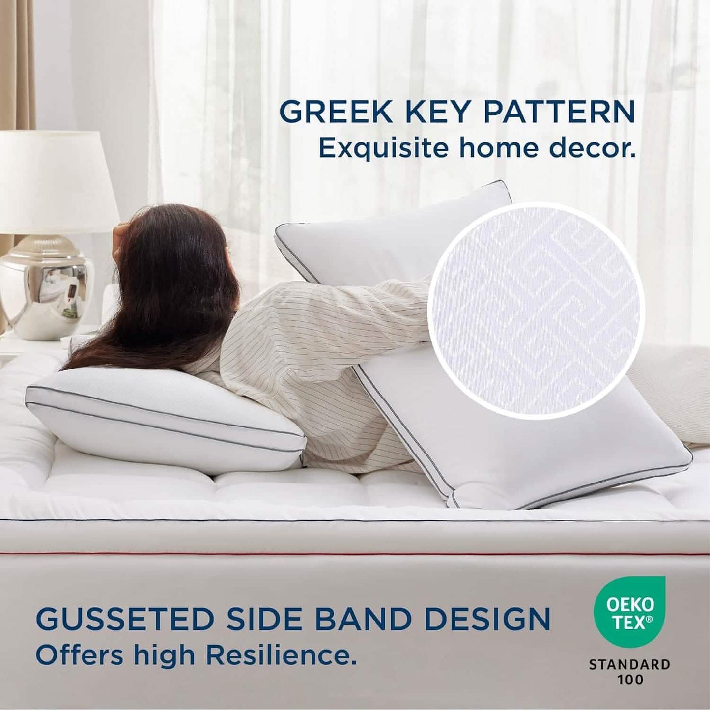 Greek Key Gusseted Pillows