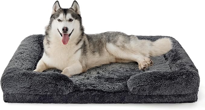 Orthopedic Long Faux Fur Flannel Dog Sofa