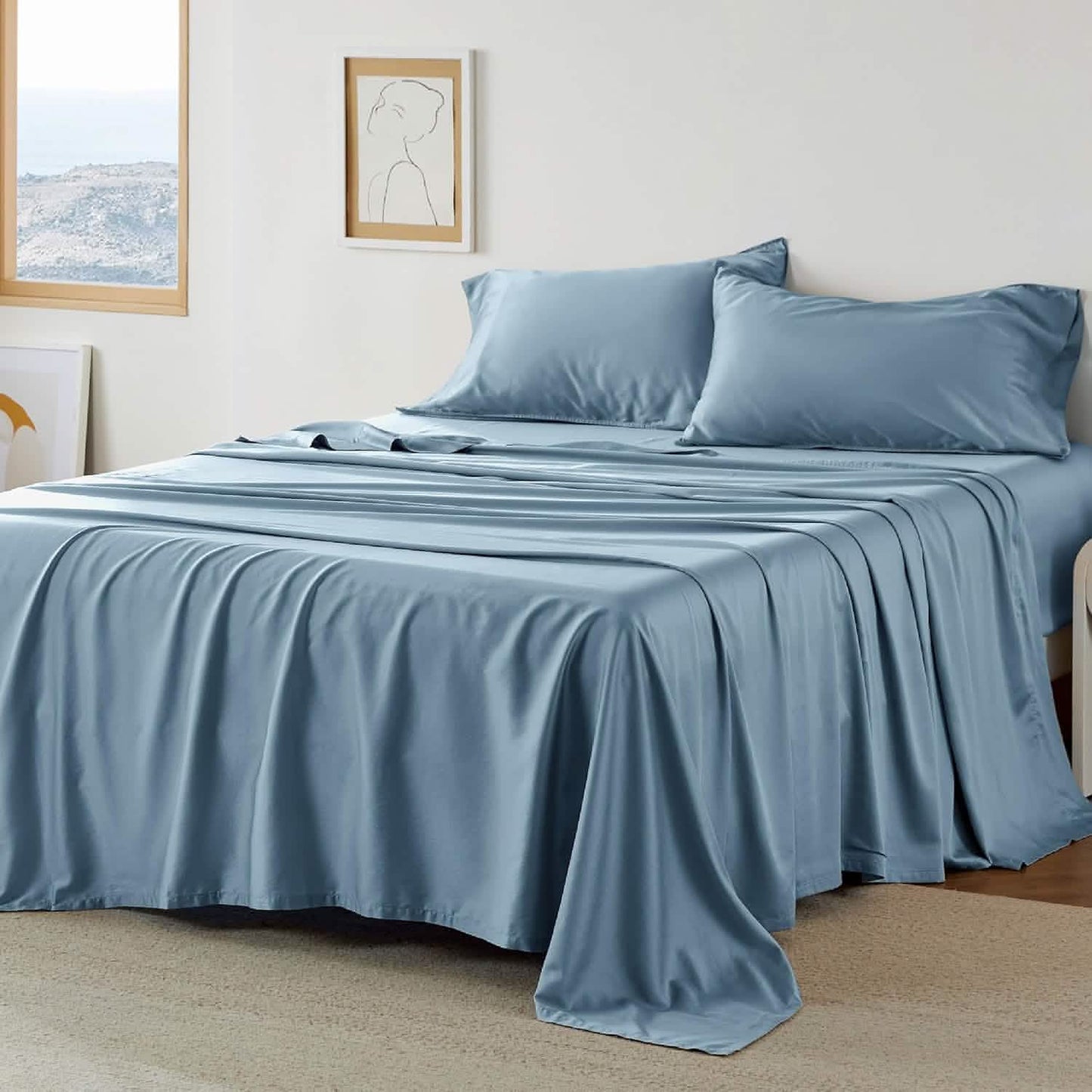 Lyocell Cotton Blend Washed Sheet Set