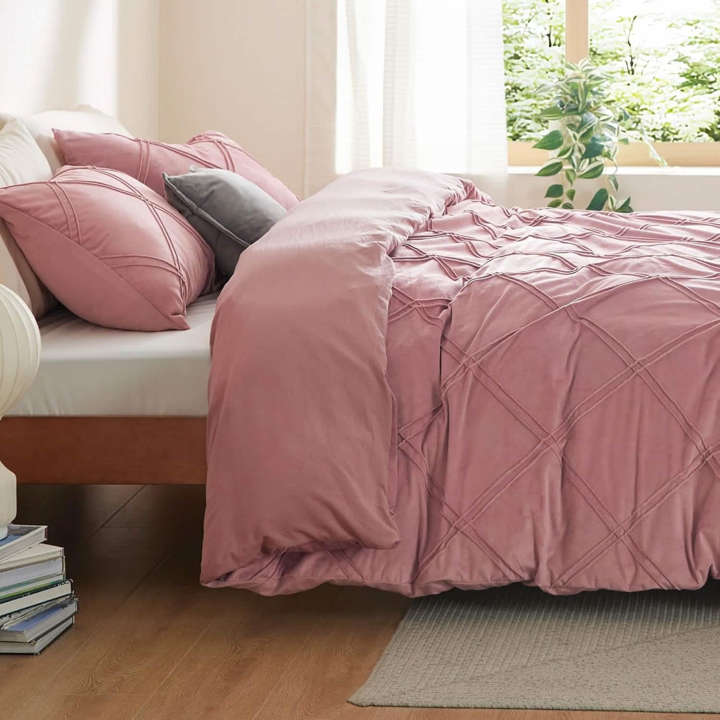 GentleSoft™ Velvet Pinch-Pleated Duvet Cover Set