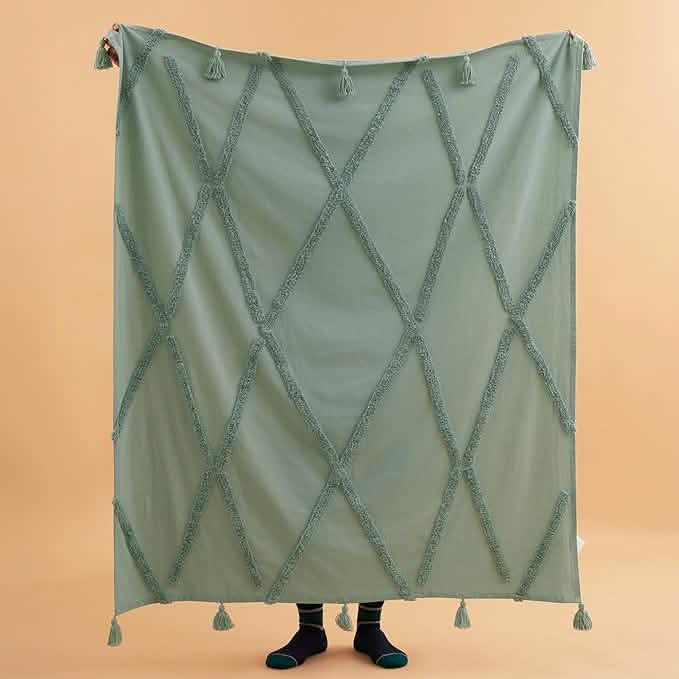 Diamond Tufted Boho Throw Blanket
