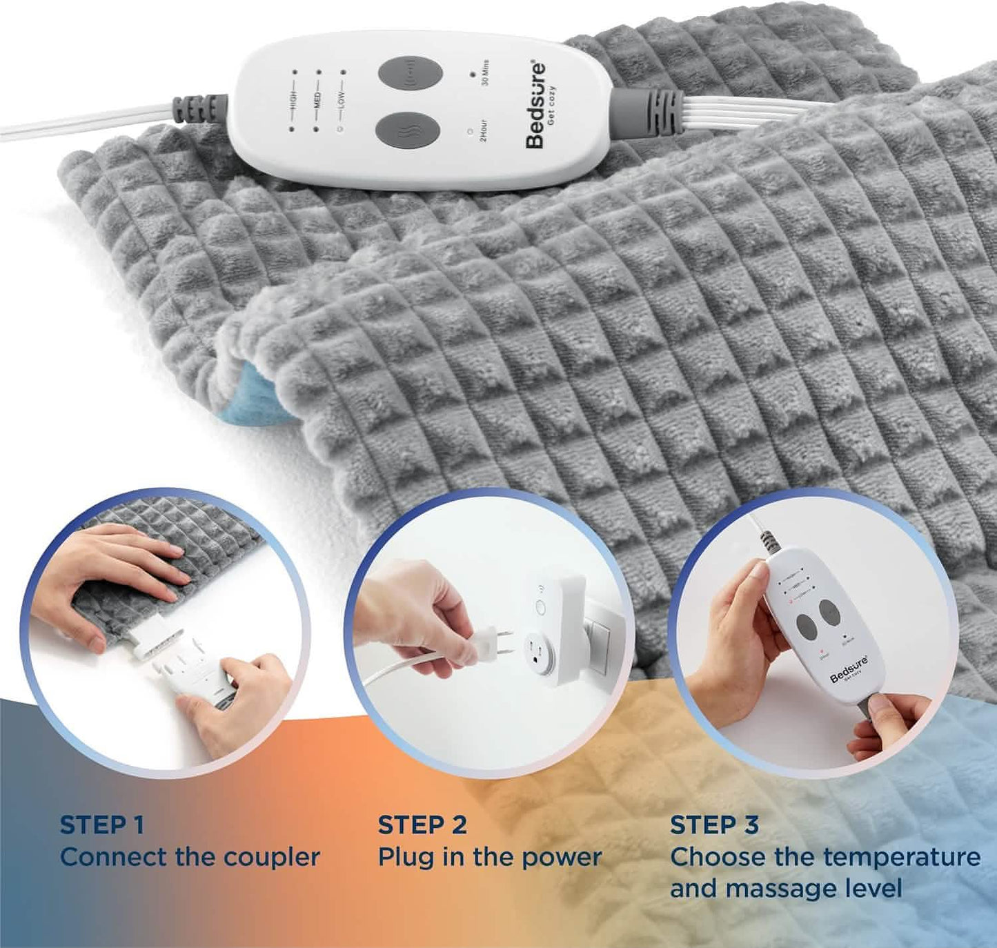 Weighted Heating Pad with Massager