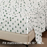 Bedsure Faux Cotton Flannel Sheet Set Green