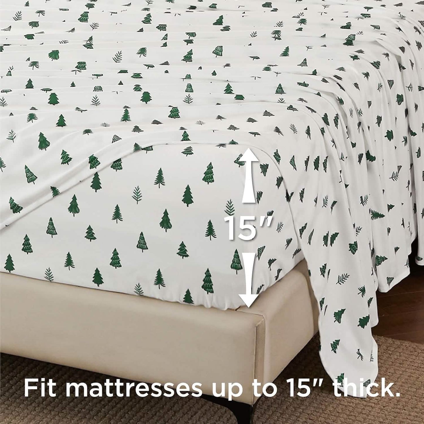 Faux Cotton Flannel Sheet Set Green
